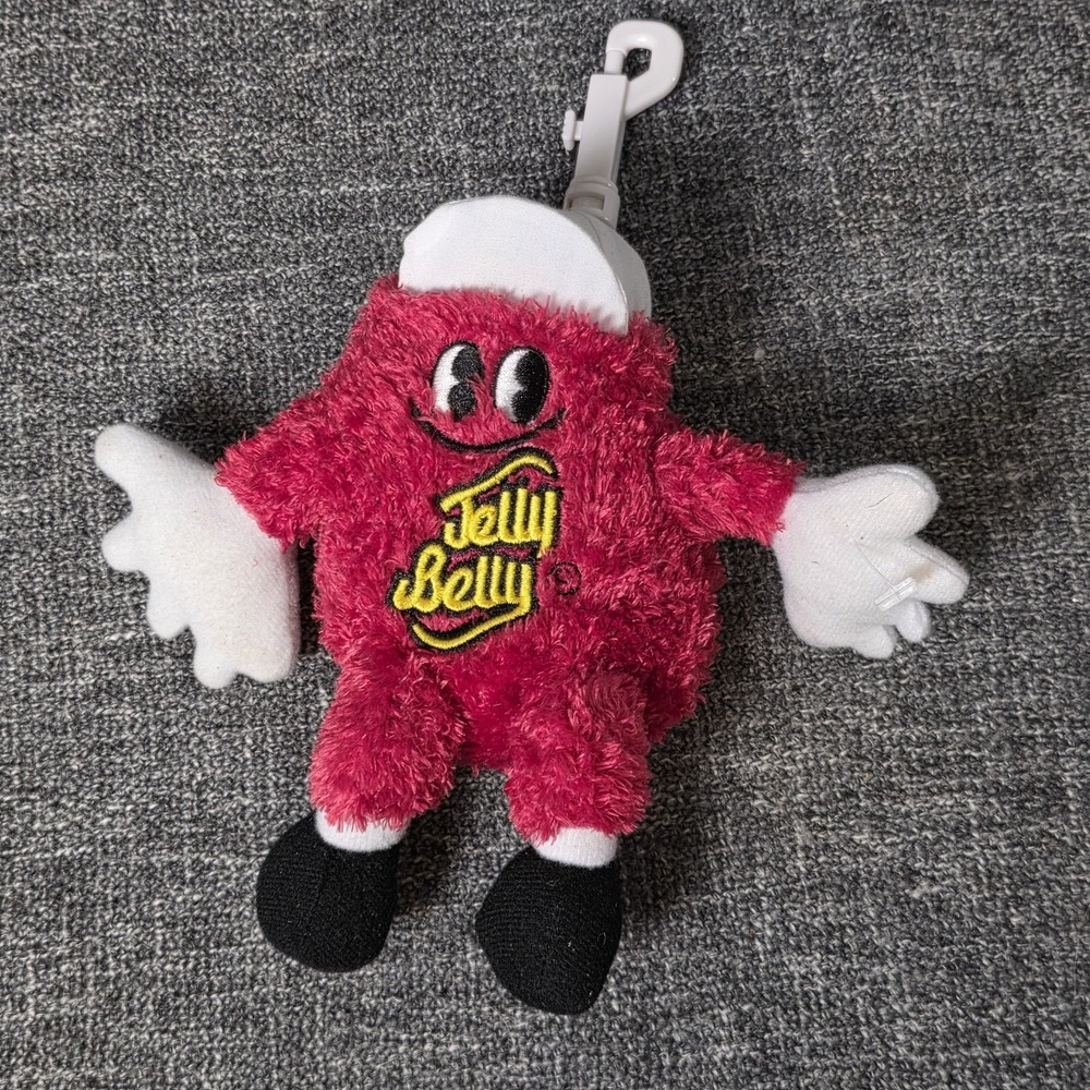 Vintage 2014 Mr Jelly Belly VERY CHERRY RED 6" Beanbag Plush Keychain Toy